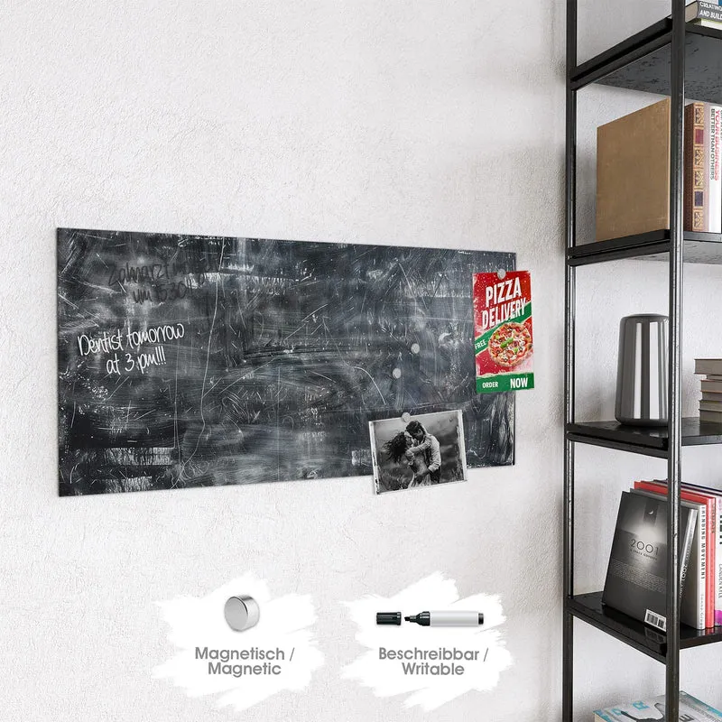 Glas Magnettafel - Kratzspuren in Schwarz