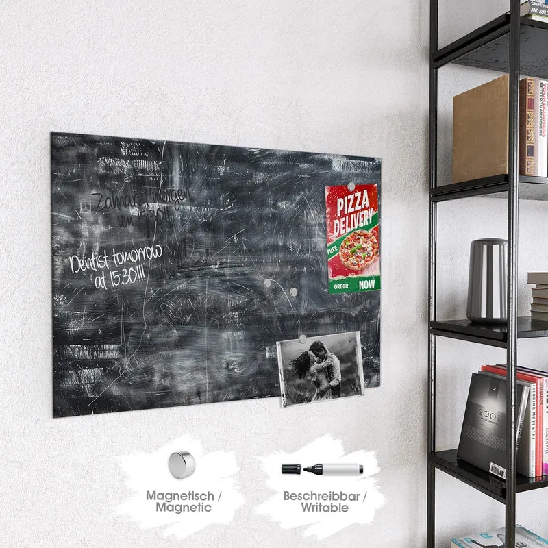 Glas Magnettafel - Kratzspuren in Schwarz