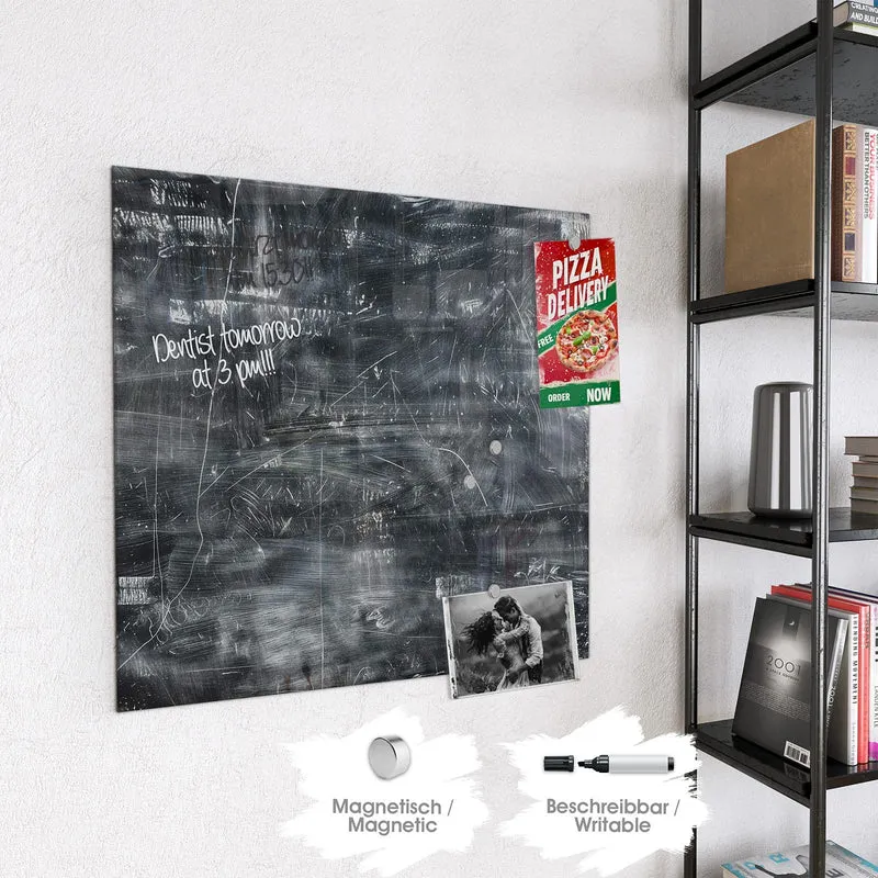 Glas Magnettafel - Kratzspuren in Schwarz
