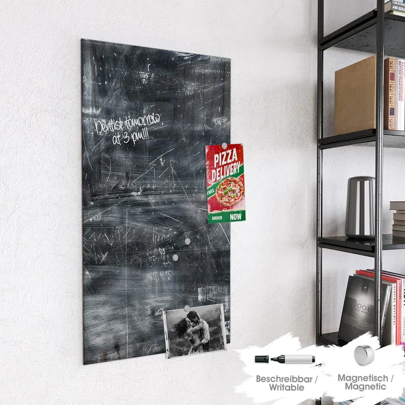 Glas Magnettafel - Kratzspuren in Schwarz