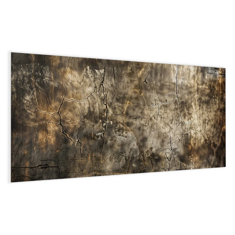 Glas Magnettafel - Rissige Erdtöne