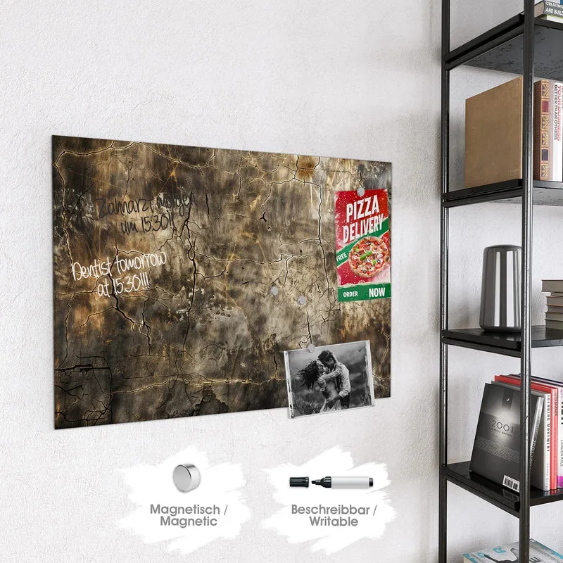 Glas Magnettafel - Rissige Erdtöne
