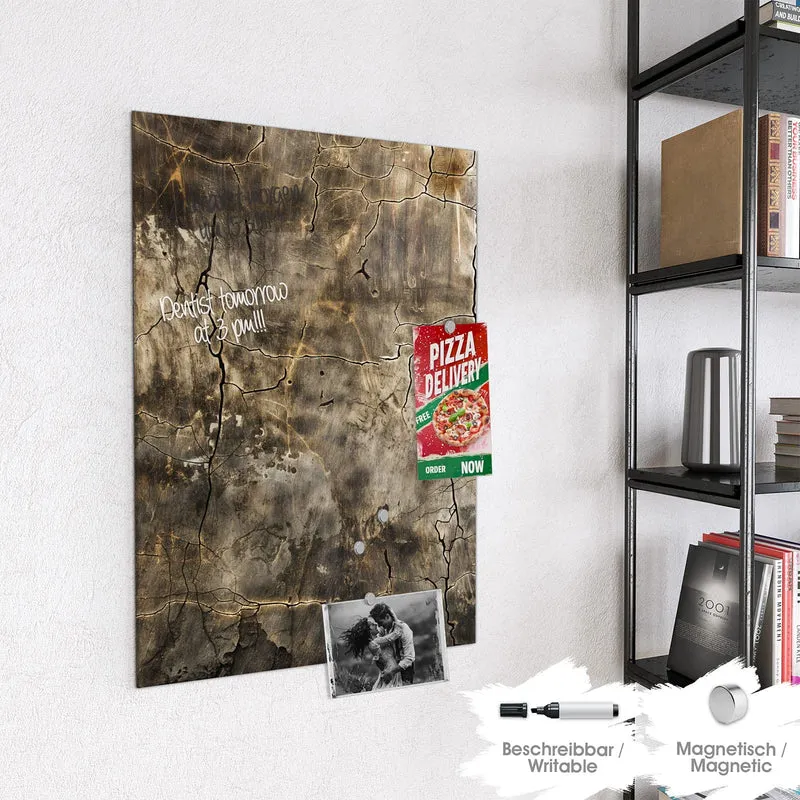Glas Magnettafel - Rissige Erdtöne