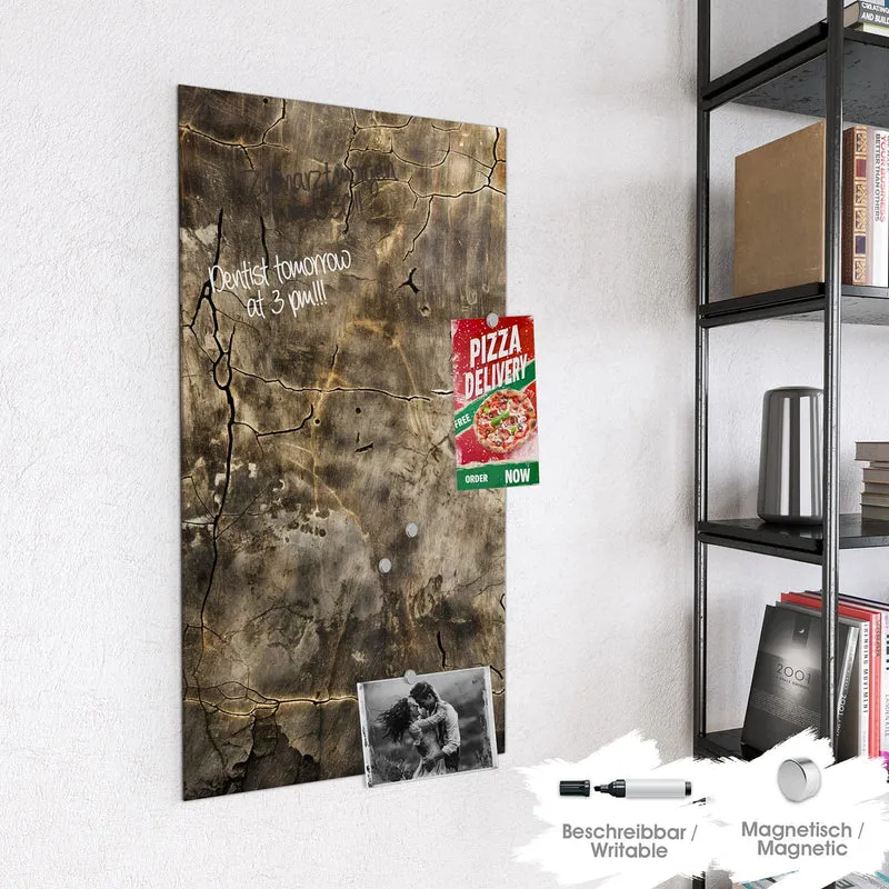 Glas Magnettafel - Rissige Erdtöne