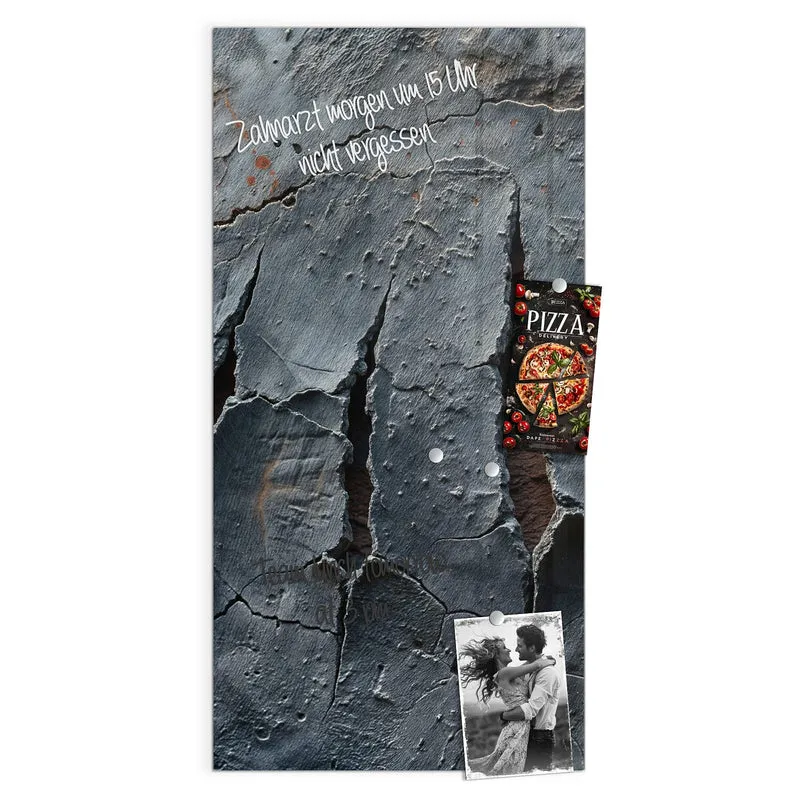 Glas Magnettafel - Rissiger Fels