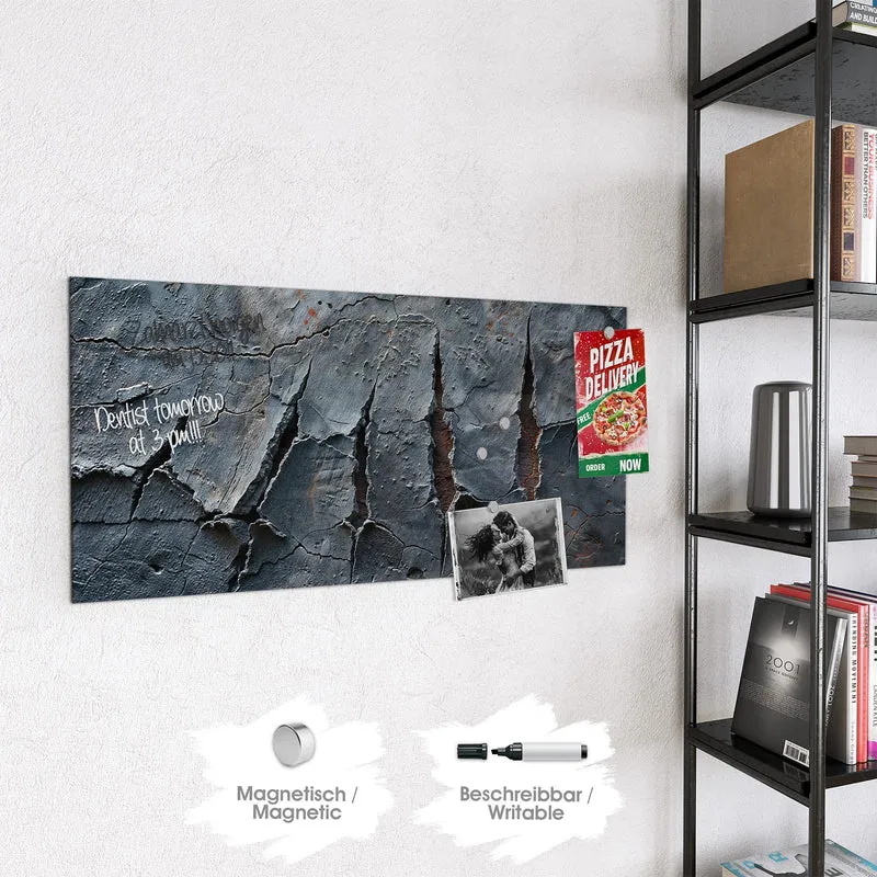 Glas Magnettafel - Rissiger Fels