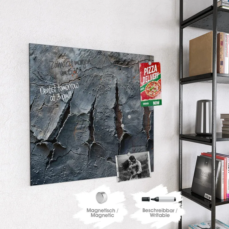 Glas Magnettafel - Rissiger Fels
