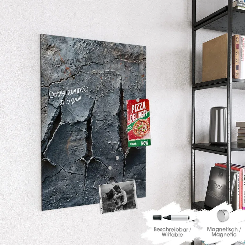 Glas Magnettafel - Rissiger Fels