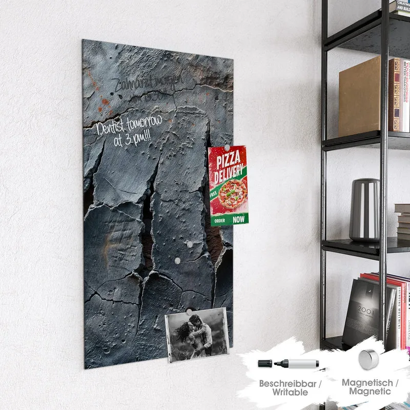Glas Magnettafel - Rissiger Fels