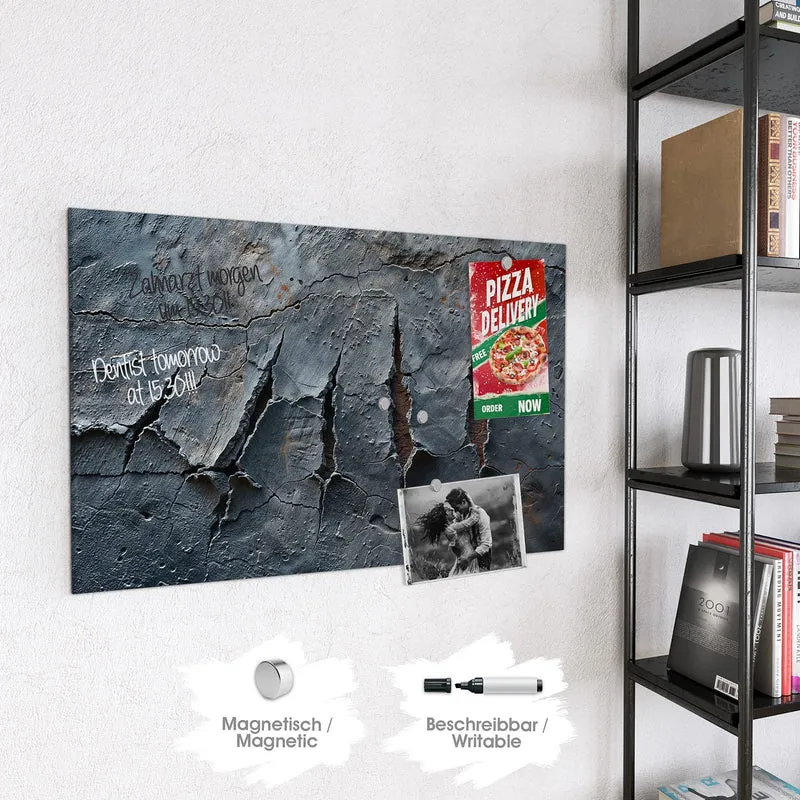 Glas Magnettafel - Rissiger Fels