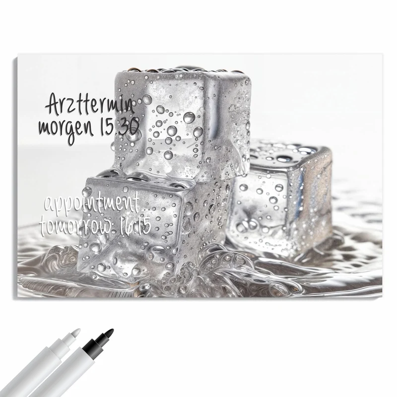 Metall Magnettafel - Drei Eiswürfel