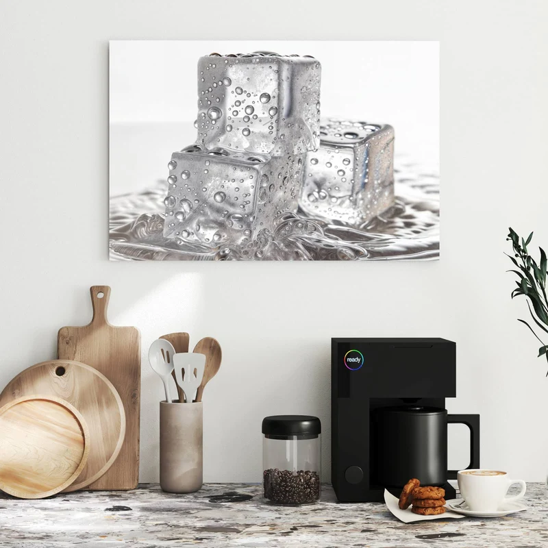 Metall Magnettafel - Drei Eiswürfel