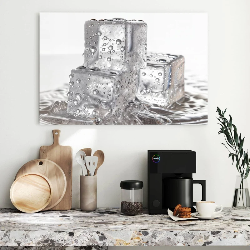 Metall Magnettafel - Drei Eiswürfel