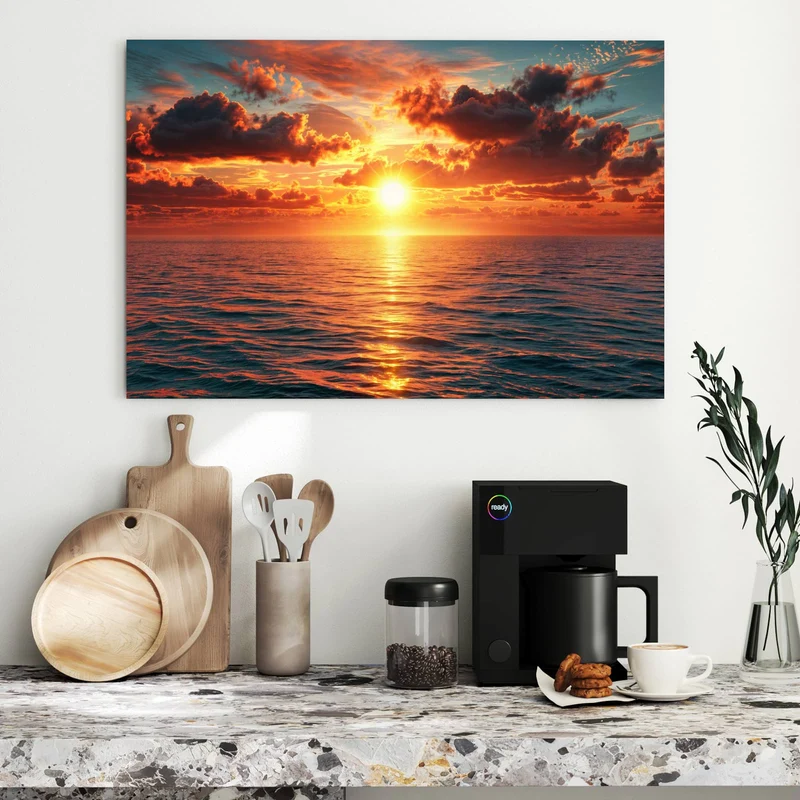 Metall Magnettafel - Wolken im Abendrot