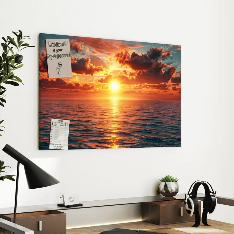 Metall Magnettafel - Wolken im Abendrot