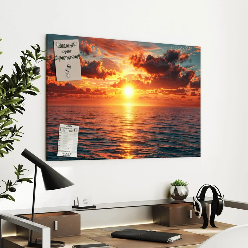 Metall Magnettafel - Wolken im Abendrot