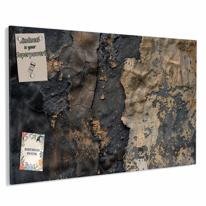 Metall Magnettafel - Ocker auf Schwarz
