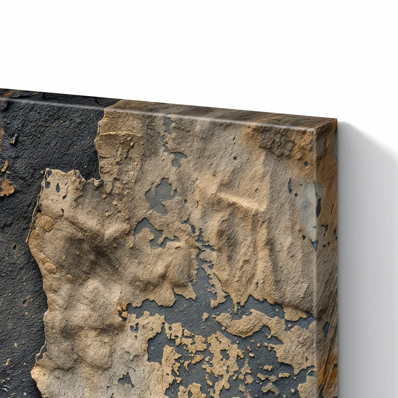 Metall Magnettafel - Ocker auf Schwarz