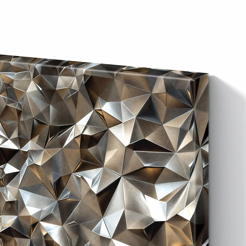 Metall Magnettafel - Facetten in Silber