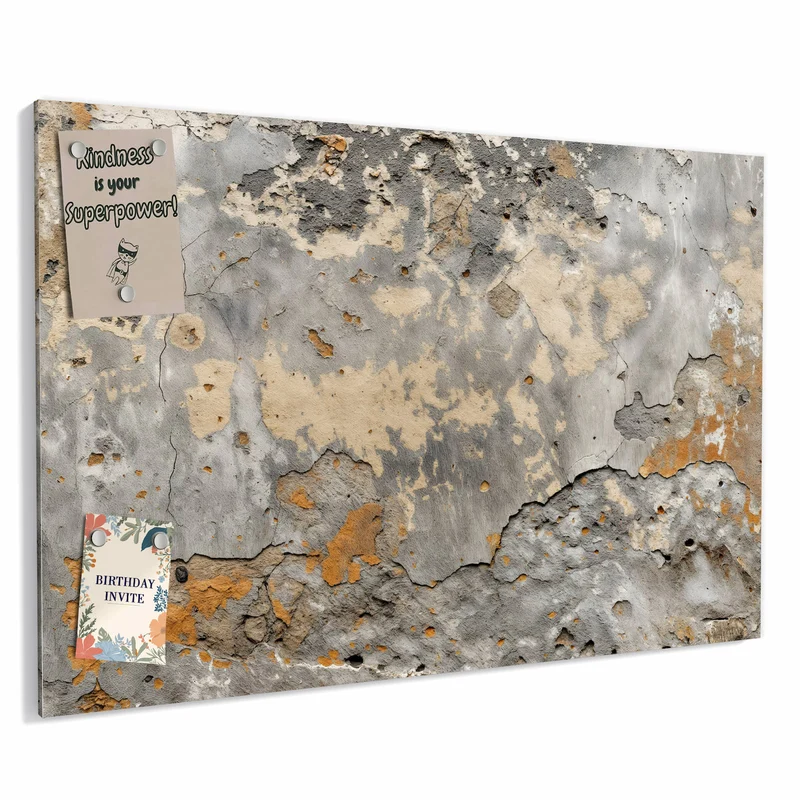 Metall Magnettafel - Putz in Grau und Ocker