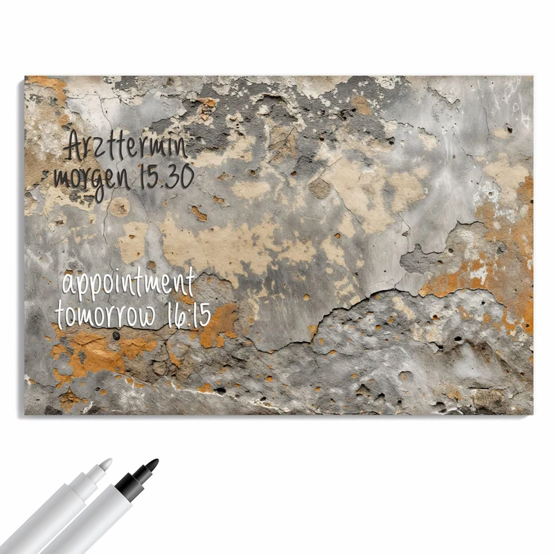 Metall Magnettafel - Putz in Grau und Ocker