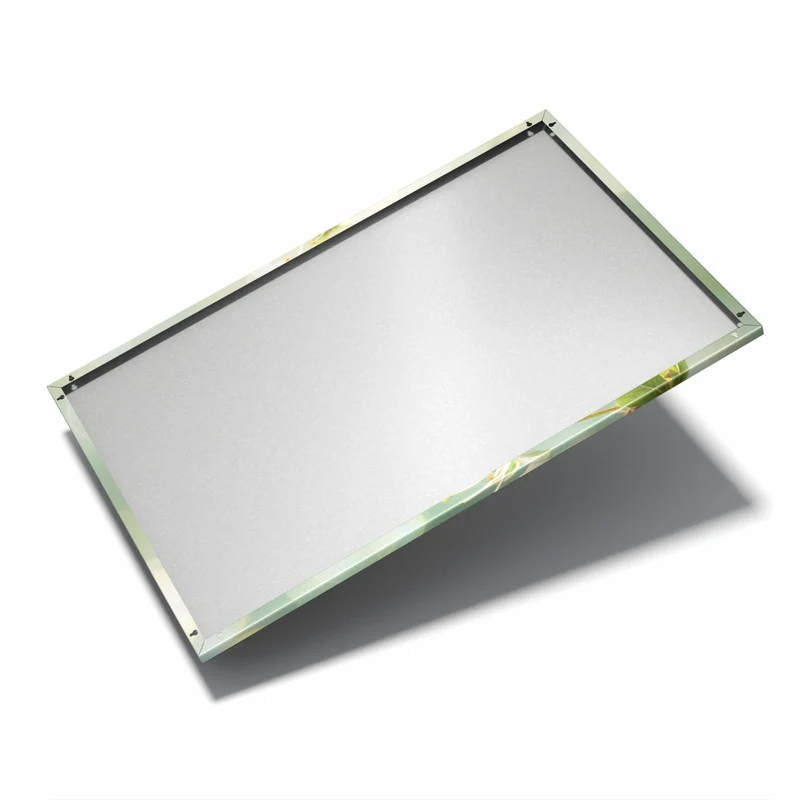 Metall Magnettafel - Weiße Blüten vor Grün