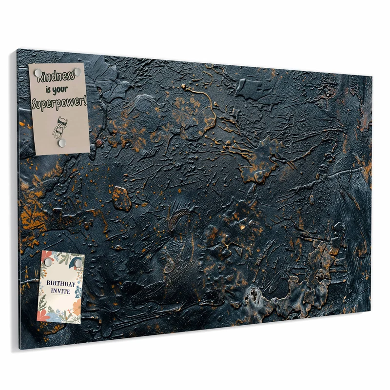 Metall Magnettafel - Kupfer auf Schwarz