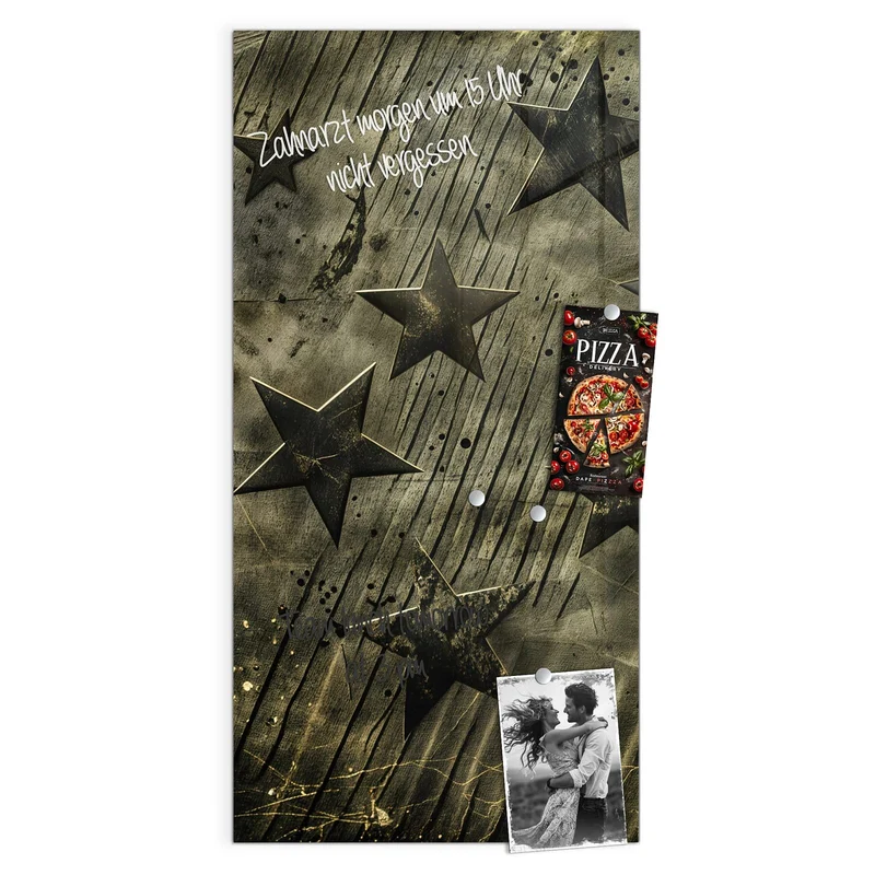 Glas Magnettafel - Verwitterte Sterne