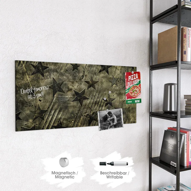 Glas Magnettafel - Verwitterte Sterne