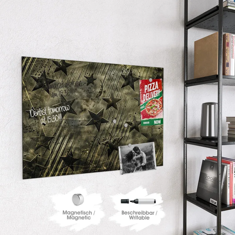 Glas Magnettafel - Verwitterte Sterne