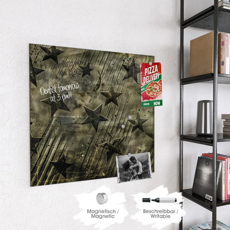 Glas Magnettafel - Verwitterte Sterne