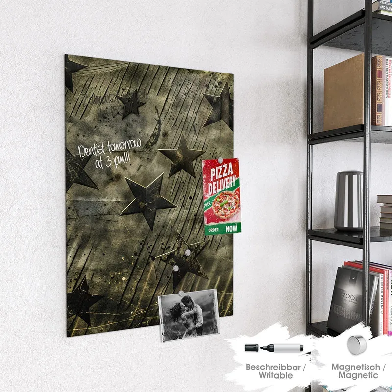 Glas Magnettafel - Verwitterte Sterne