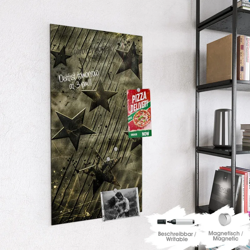 Glas Magnettafel - Verwitterte Sterne