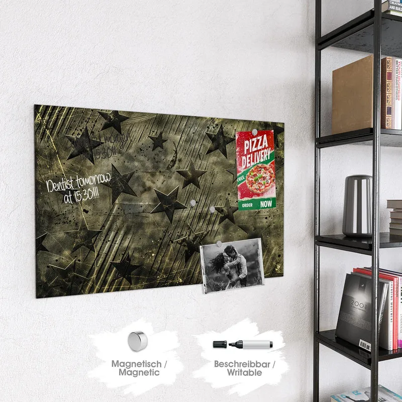Glas Magnettafel - Verwitterte Sterne