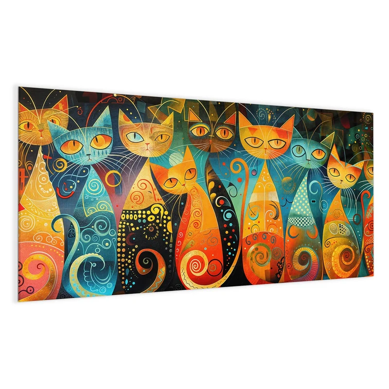 Glas Magnettafel - Verspielte Katzen