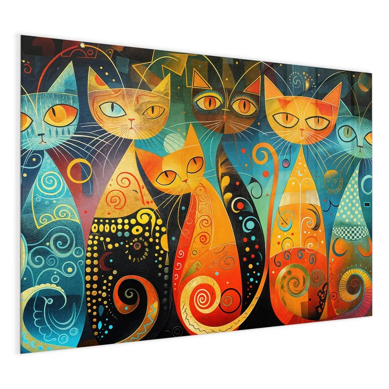 Glas Magnettafel - Verspielte Katzen