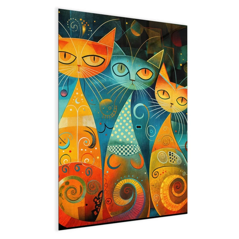 Glas Magnettafel - Verspielte Katzen