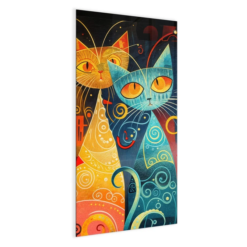 Glas Magnettafel - Verspielte Katzen