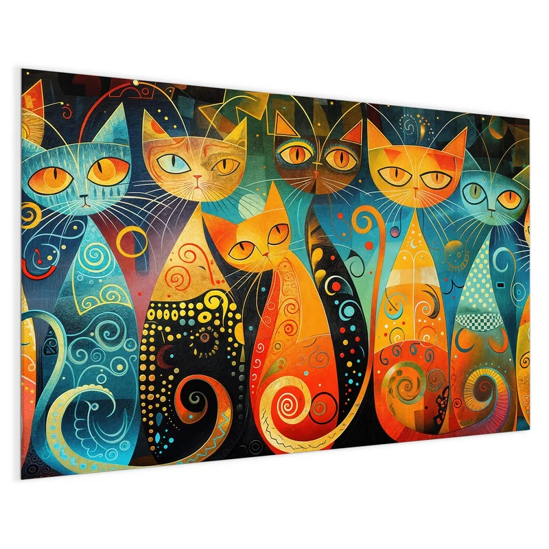 Glas Magnettafel - Verspielte Katzen
