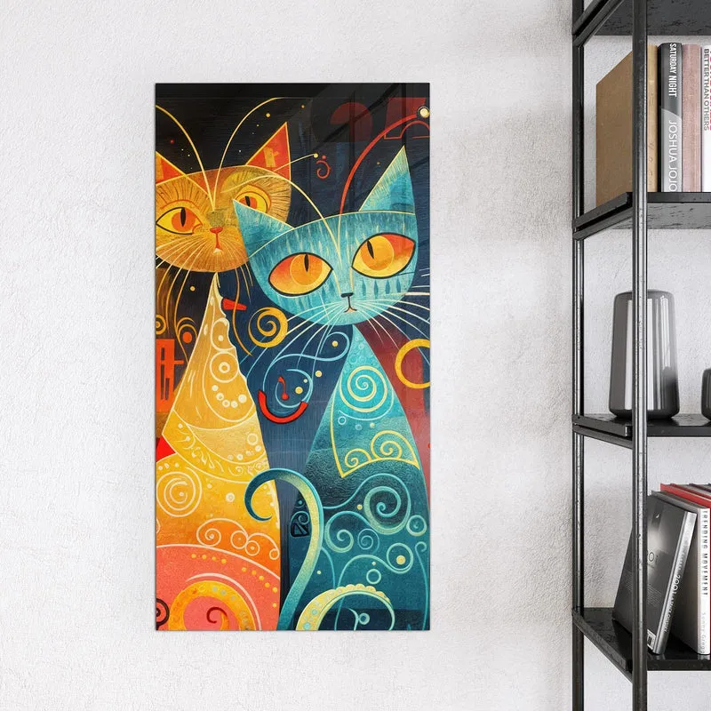 Glas Magnettafel - Verspielte Katzen