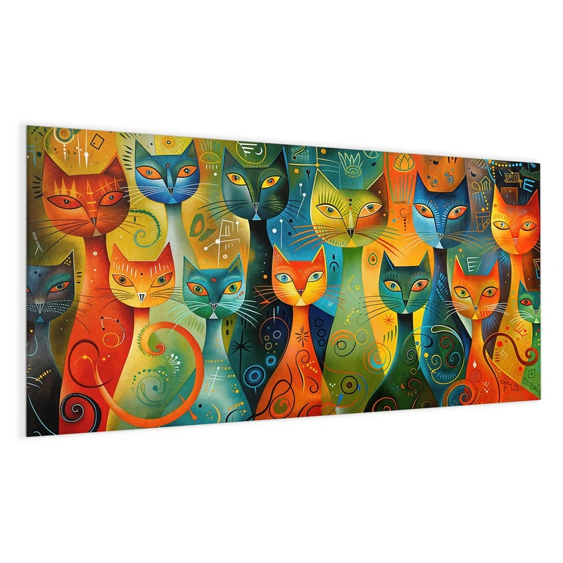 Glas Magnettafel - Gemusterte Katzen