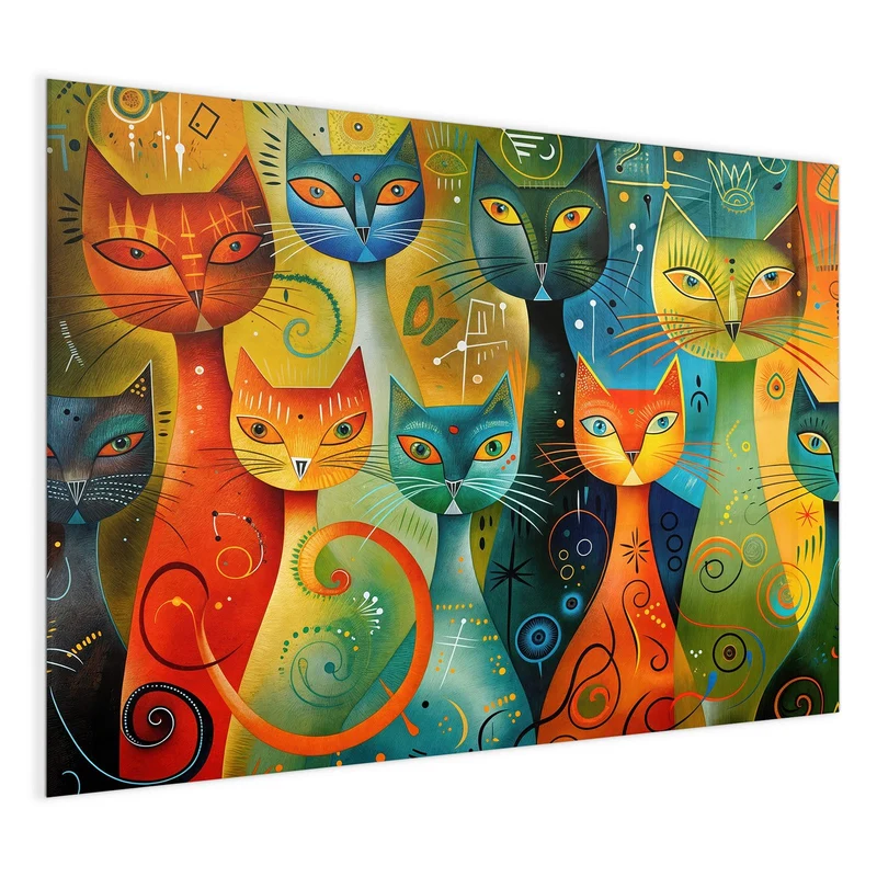 Glas Magnettafel - Gemusterte Katzen