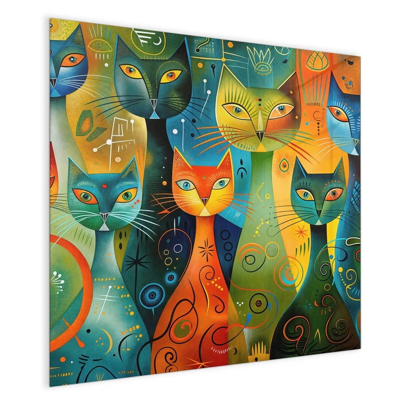 Glas Magnettafel - Gemusterte Katzen