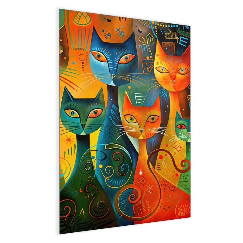 Glas Magnettafel - Gemusterte Katzen