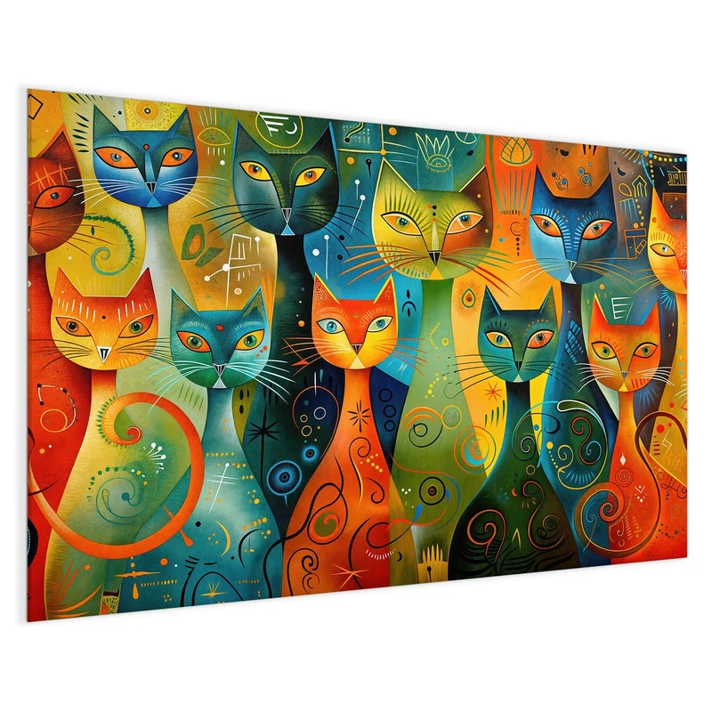 Glas Magnettafel - Gemusterte Katzen