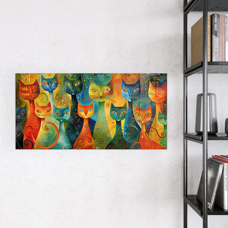 Glas Magnettafel - Gemusterte Katzen
