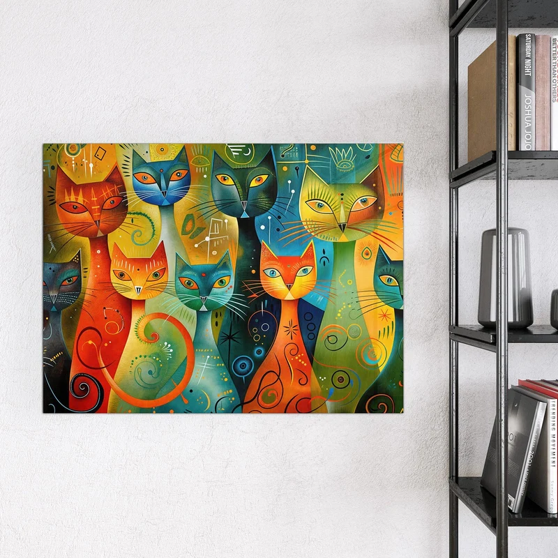 Glas Magnettafel - Gemusterte Katzen
