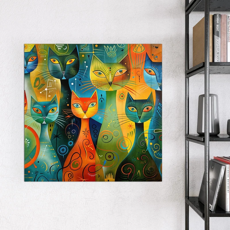 Glas Magnettafel - Gemusterte Katzen