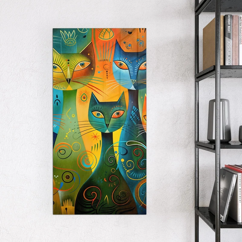 Glas Magnettafel - Gemusterte Katzen