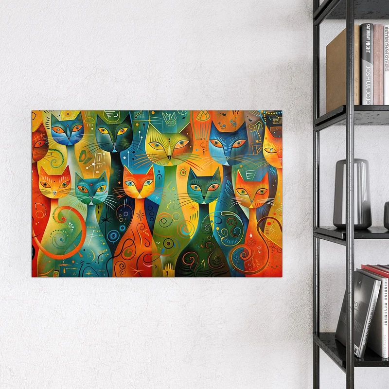 Glas Magnettafel - Gemusterte Katzen